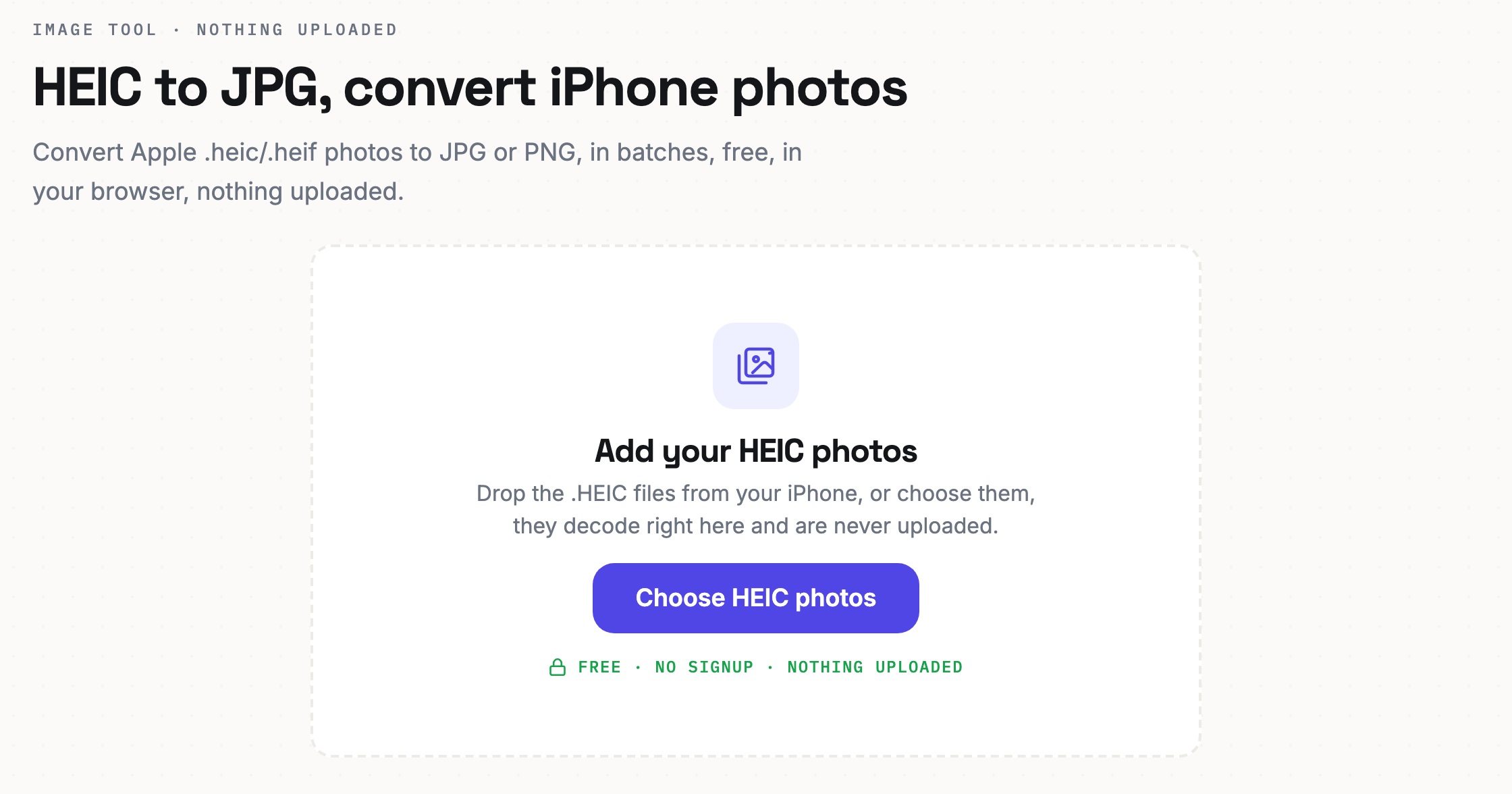 Reamly HEIC to JPG converter screen